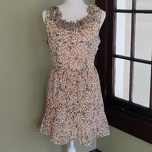 Snap Multicolor Dress, Scoop Embellished Neckline, Sleeveless, Size Large